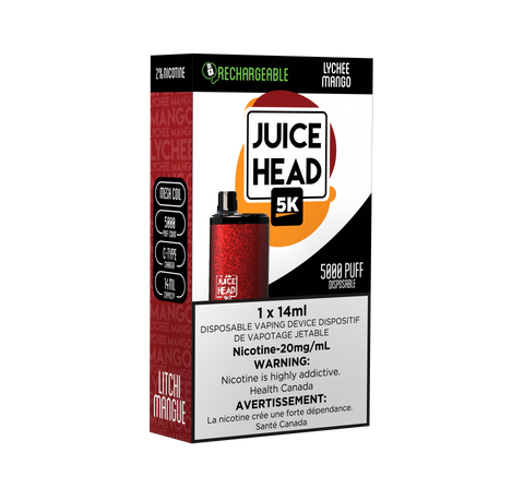 JUICE HEAD BARS 5K Puffs Lychee Mango (Sold by Single Unit)