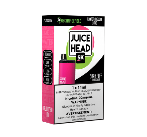 JUICE HEAD BARS 5K Puffs Watermelon Lime (Sold by Single Unit)