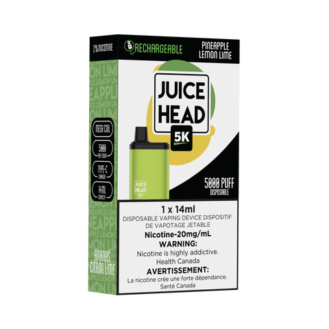 JUICE HEAD BARS 5K Puffs Pineapple Lemon Lime (Sold by Single Unit)