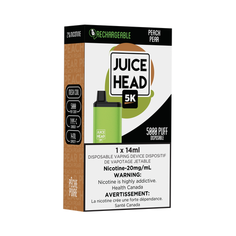 JUICE HEAD BARS 5K Puffs Peach Pear (Sold by Single Unit)