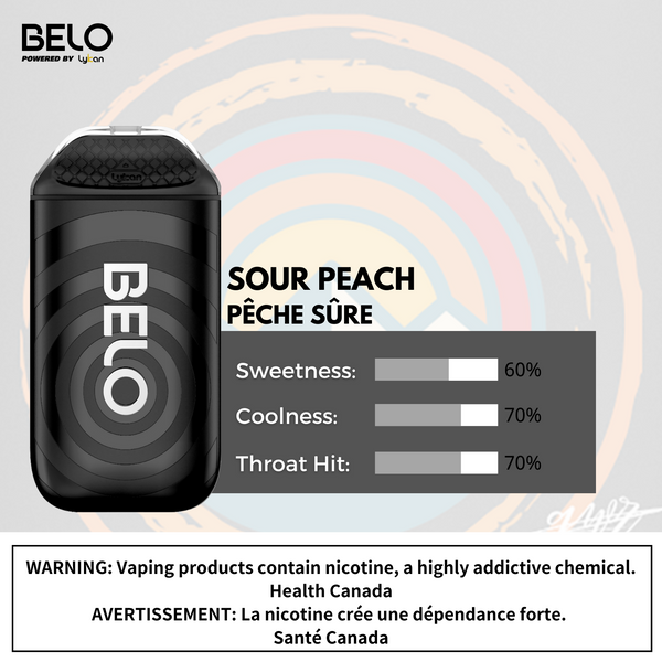 BELO plus 5000 Disposable Sour Peach 2% (Sold by Single Unit)